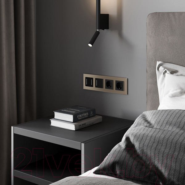 Изображение товара Рамка для выключателей и розеток Werkel Senso W0043111 (шампань/стекло soft-touch)