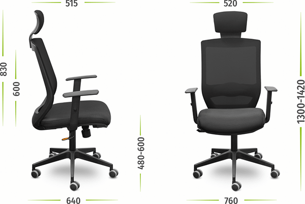 Изображение товара Кресло офисное UTFC Гарвард СН-500 (Е11-к/TW-01/Е11-к/Е11-к/черный)