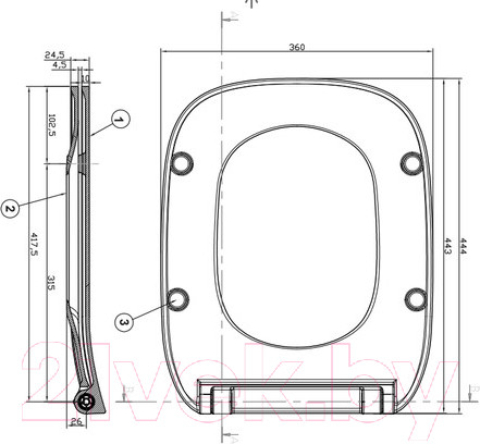Изображение товара Сиденье для унитаза Roca Debba Square 78019D2003 (с микролифтом, Slim)