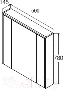 Изображение товара Шкаф с зеркалом для ванной Roca Ronda / ZRU9303007 (бетон/белый матовый)