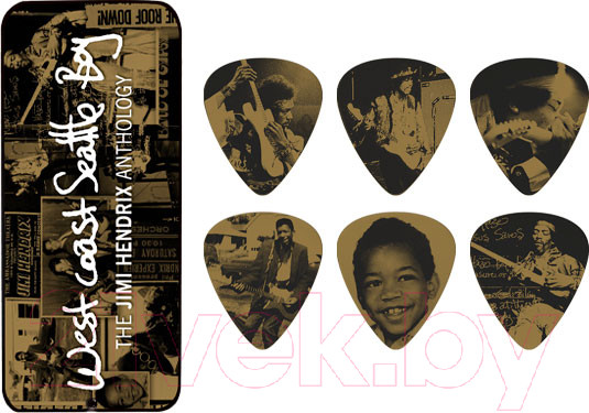 Изображение товара Набор медиаторов Dunlop Manufacturing Jimi Hendrix West Coast Heavy / JHPT10H