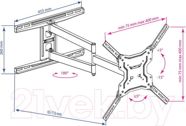 Изображение товара Кронштейн для телевизора Kromax DIX-19