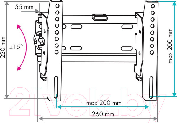 Изображение товара Кронштейн для телевизора VLK Trento-38 (черный)