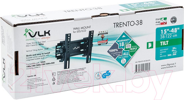 Изображение товара Кронштейн для телевизора VLK Trento-38 (черный)