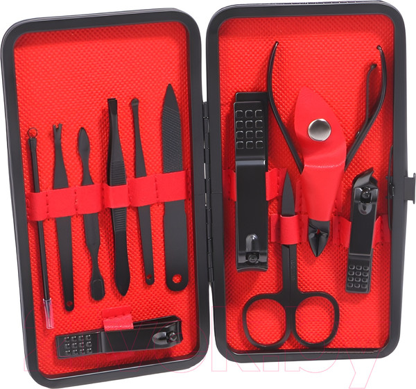 Изображение товара Набор для маникюра Queen Fair 6936226 (черный/красный)