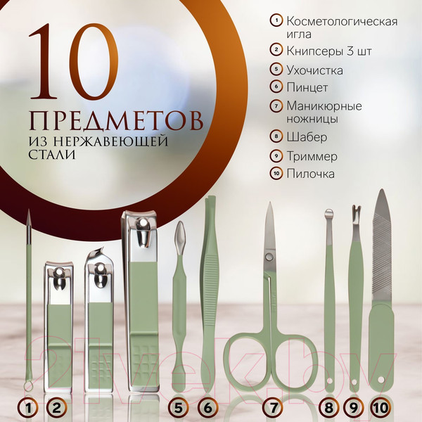 Изображение товара Набор для маникюра Queen Fair 9703794 (бирюзовый)