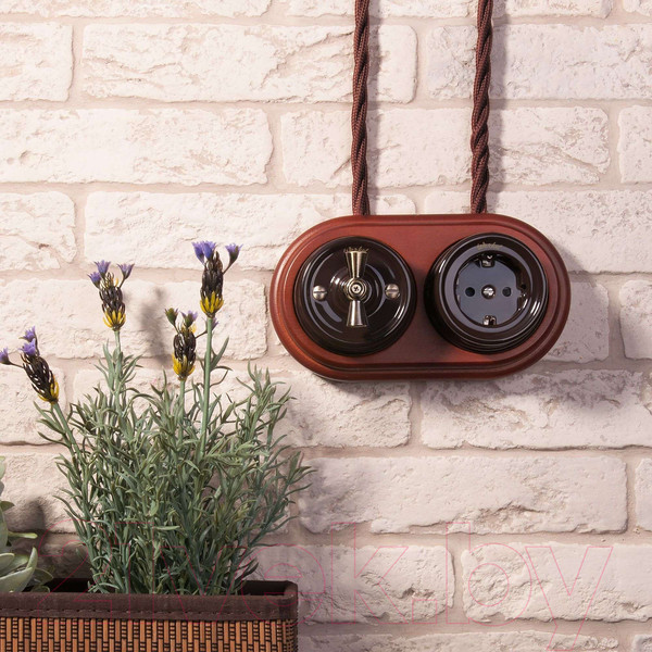 Изображение товара Выключатель Werkel Ретро W5620014 (коричневый)