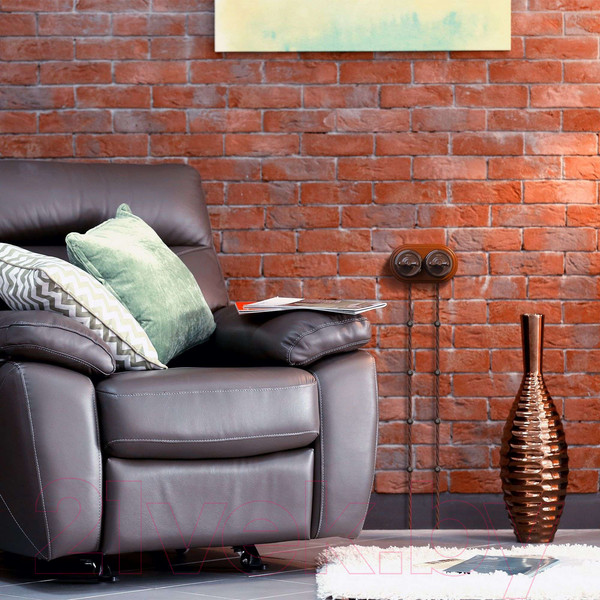 Изображение товара Выключатель Werkel Ретро W5620014 (коричневый)