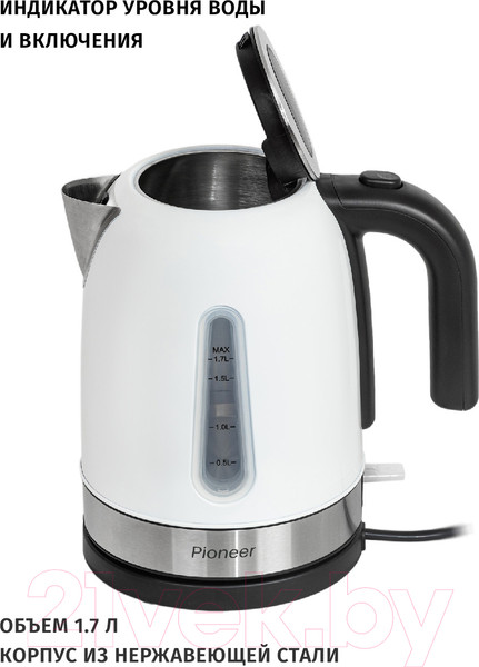 Изображение товара Электрочайник Pioneer KE556M (белый)