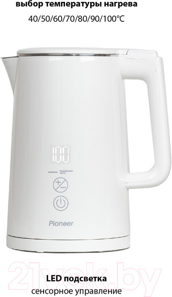 Изображение товара Электрочайник Pioneer KE577M (белый)