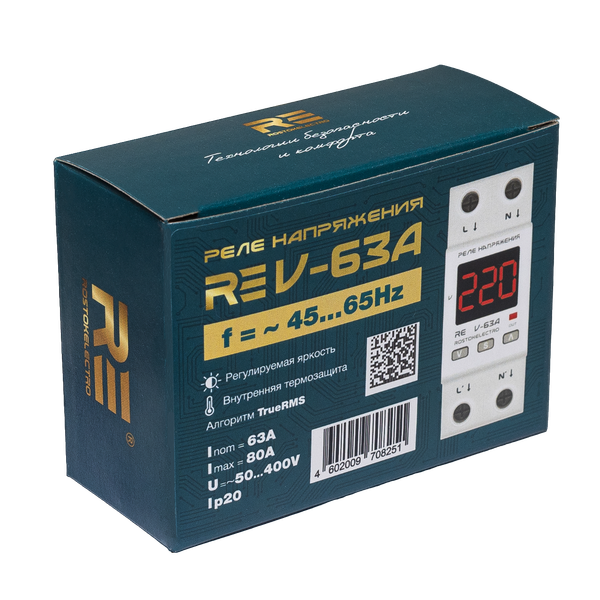 Изображение товара Реле напряжения Rostok Elektro V-63А RE / 46-251