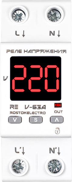 Изображение товара Реле напряжения Rostok Elektro V-63А RE / 46-251