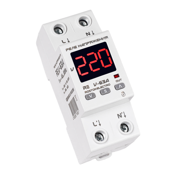 Изображение товара Реле напряжения Rostok Elektro V-63А RE / 46-251