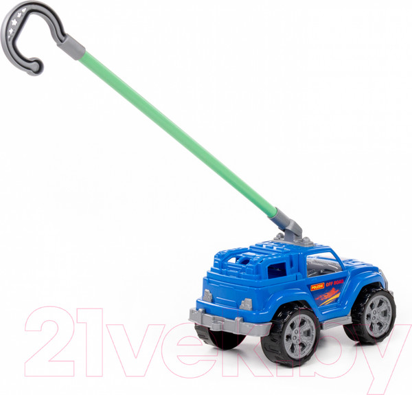 Изображение товара Игрушка-каталка Полесье Легионер с ручкой / 63912 (синий)