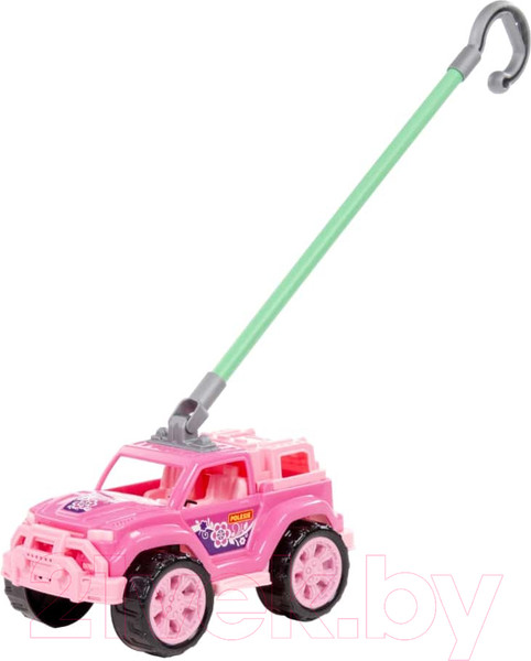 Изображение товара Игрушка-каталка Полесье Легионер с ручкой / 63905 (розовый)