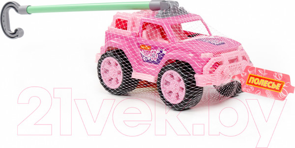 Изображение товара Игрушка-каталка Полесье Легионер с ручкой / 63905 (розовый)