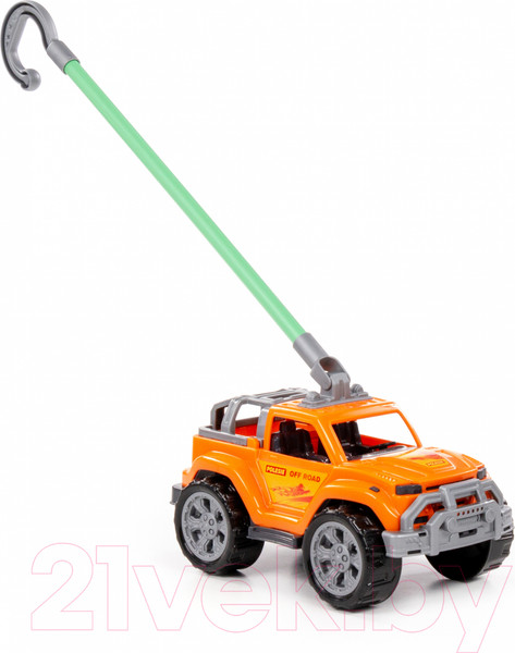 Изображение товара Игрушка-каталка Полесье Легионер с ручкой / 63936 (оранжевый)