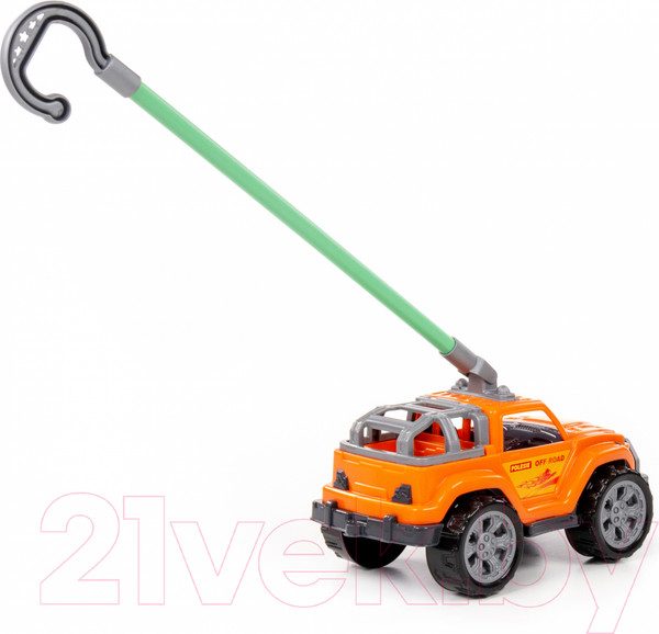 Изображение товара Игрушка-каталка Полесье Легионер с ручкой / 63936 (оранжевый)
