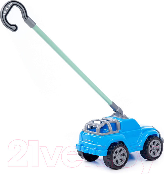 Изображение товара Игрушка-каталка Полесье Дени с ручкой / 74994 (голубой)