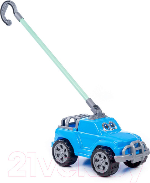 Изображение товара Игрушка-каталка Полесье Дени с ручкой / 74994 (голубой)