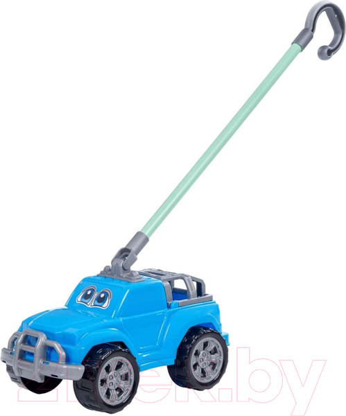 Изображение товара Игрушка-каталка Полесье Дени с ручкой / 74994 (голубой)