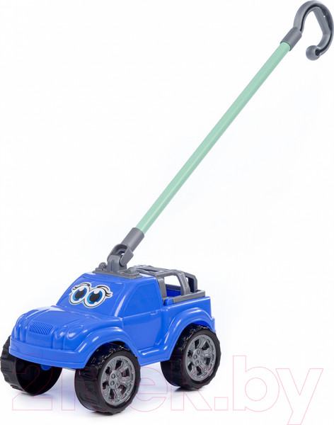 Изображение товара Игрушка-каталка Полесье Боби с ручкой / 75014 (синий)