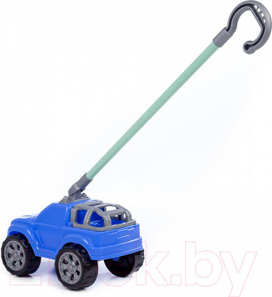 Изображение товара Игрушка-каталка Полесье Боби с ручкой / 75014 (синий)