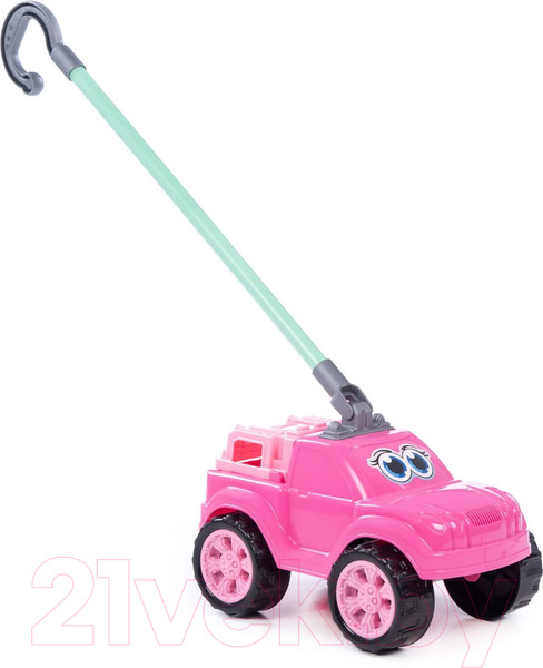 Изображение товара Игрушка-каталка Полесье Боби с ручкой / 75021 (розовый)