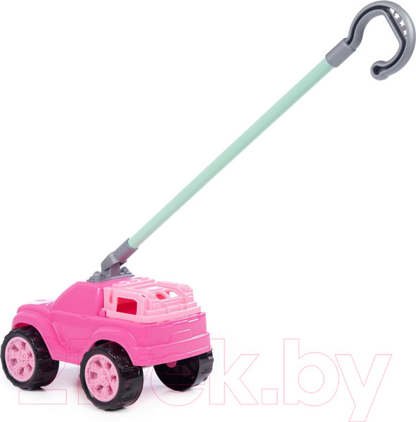 Изображение товара Игрушка-каталка Полесье Боби с ручкой / 75021 (розовый)