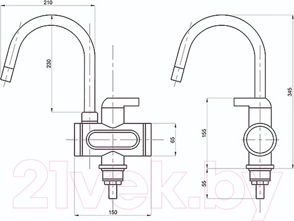 Изображение товара Кран-водонагреватель Mixline WH-003 (красный)