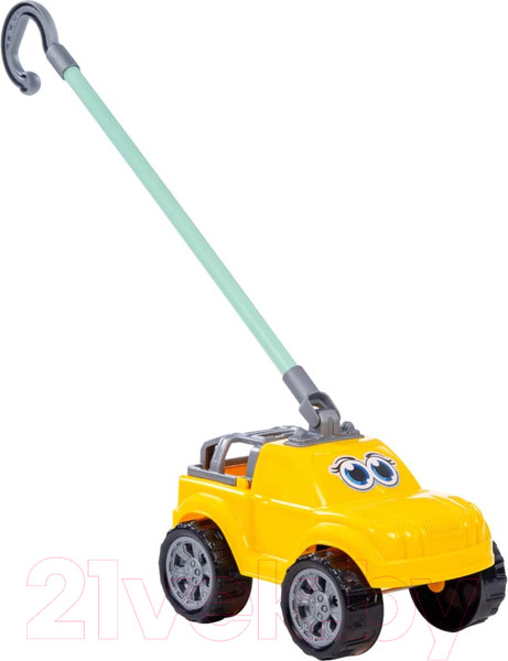 Изображение товара Игрушка-каталка Полесье Боби с ручкой / 75007 (желтый)