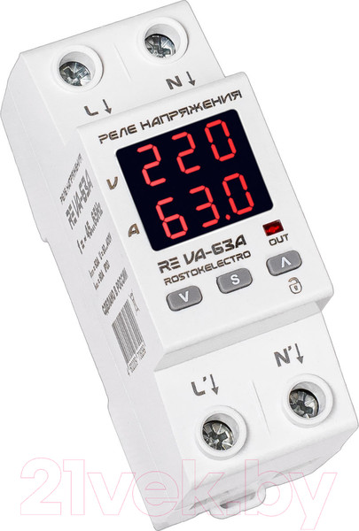 Изображение товара Реле напряжения Rostok Elektro VА- 63А RE / 46-299