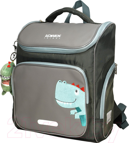 Изображение товара Школьный рюкзак Lorex Kids Classic. Dino / LXKBPCL-DN (серый)