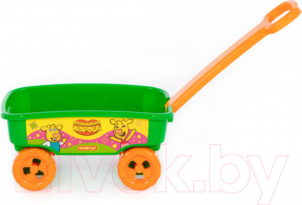 Изображение товара Тележка для песочницы Полесье Оранжевая корова с ручкой / 83934