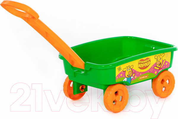 Изображение товара Тележка для песочницы Полесье Оранжевая корова с ручкой / 83934