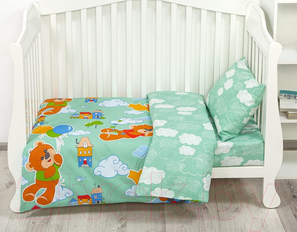 Изображение товара Комплект постельный для малышей АртПостель Улетные мишки 130