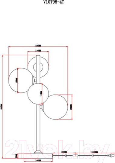 Изображение товара Прикроватная лампа Moderli Renny / V10798-4T 