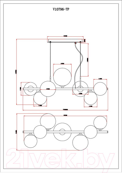 Изображение товара Люстра Moderli Renny / V10796-7P
