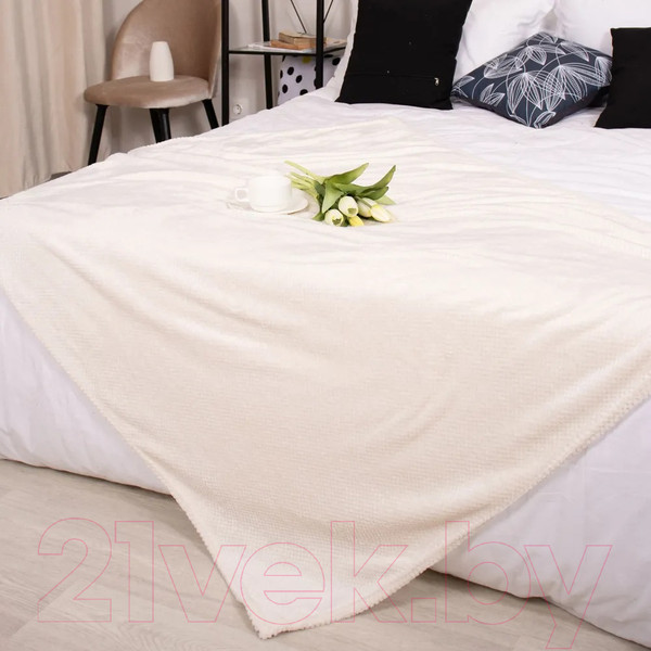 Изображение товара Плед Casa Conforte Nonna Inspiration 110x150 / 6155293 (молочный/белый)