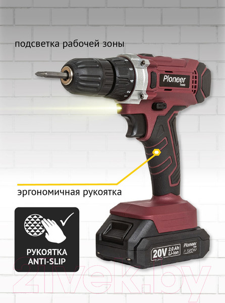 Изображение товара Аккумуляторная дрель-шуруповерт Pioneer CD-M2012C USP