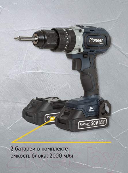 Изображение товара Аккумуляторная дрель-шуруповерт Pioneer CID-E2002CB