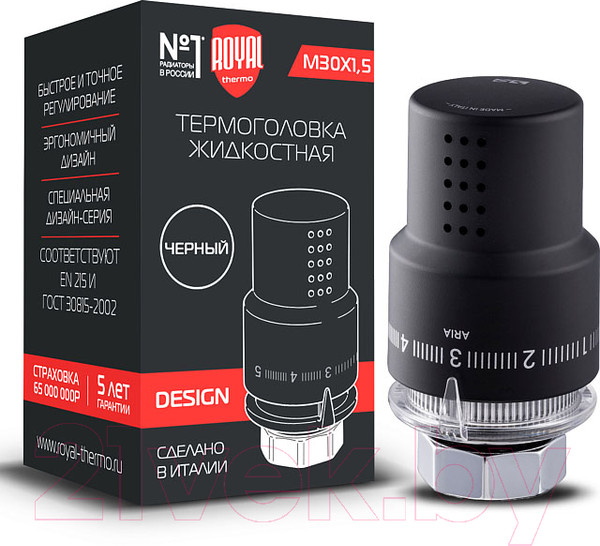 Изображение товара Головка термостатическая Royal Thermo М30x1.5 (черный)