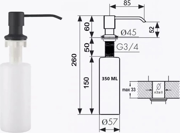 Изображение товара Мойка кухонная Wisent WM310048B + WW405B