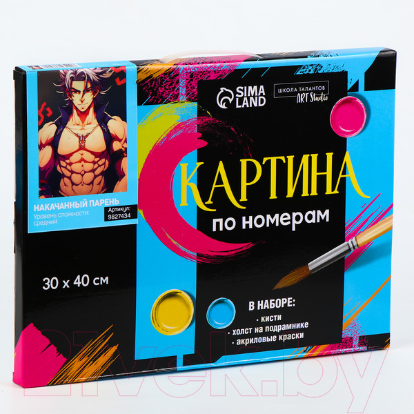 Изображение товара Картина по номерам Школа талантов Накаченный парень / 9827434