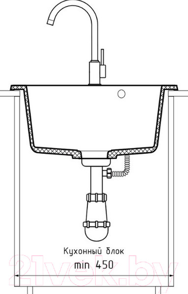 Изображение товара Мойка кухонная GranFest GF-R480 (кашемир)