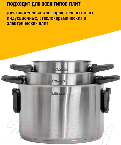 Изображение товара Набор кастрюль Olivetti SCKFL8136