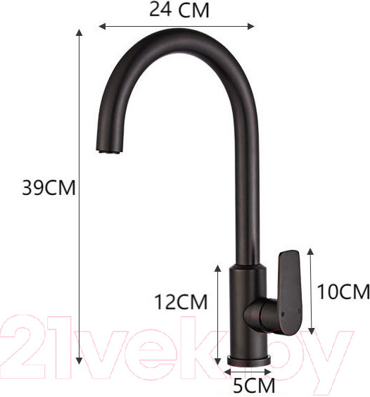 Изображение товара Смеситель Ekko E4001-7 (черный матовый)