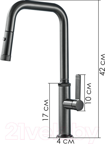 Изображение товара Смеситель Ekko E6002-7 (черный матовый)