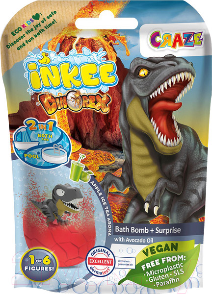 Изображение товара Бомбочка для ванны Craze Inkee Динозавр / 35597