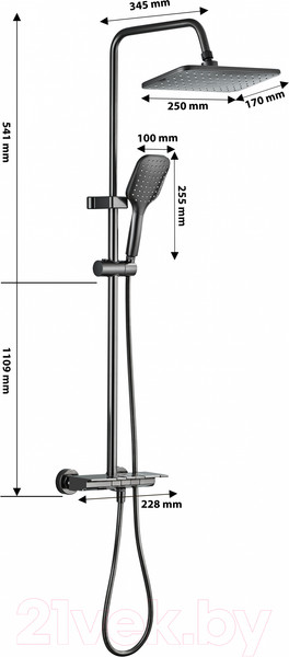 Изображение товара Душевая система со смесителем Ekko E2502-8 (белый матовый)
